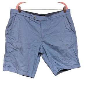 Ted Baker Herbosh Cotton Chino Flat‎ Front Shorts Blue Men’s Size 38